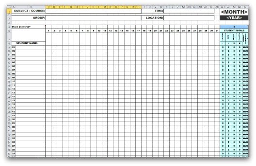 attendance list template 22