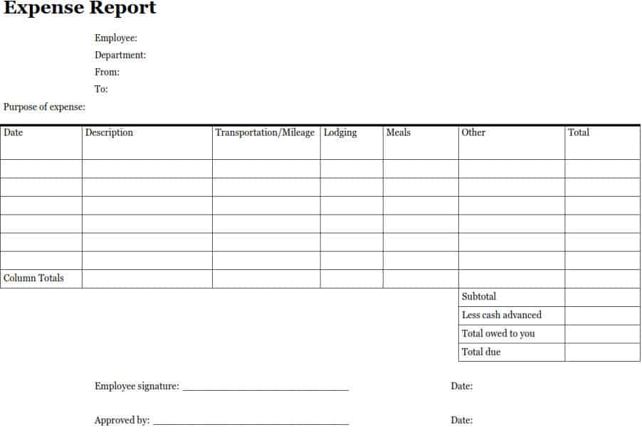10+ Expense Template | DocTemplates