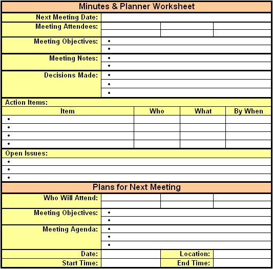 How to write minutes for meetings example