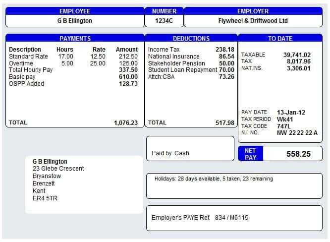 7 Payslip Templates - Excel PDF Formats