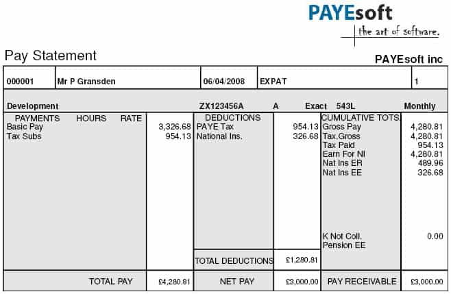 Pics Photos - Payslip Template Free Printable Sample Ms Word Templates ...