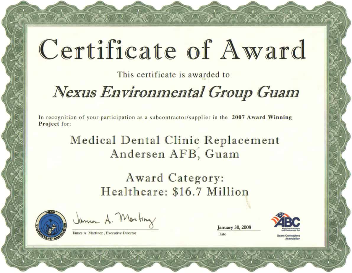 Award Certificate 6565