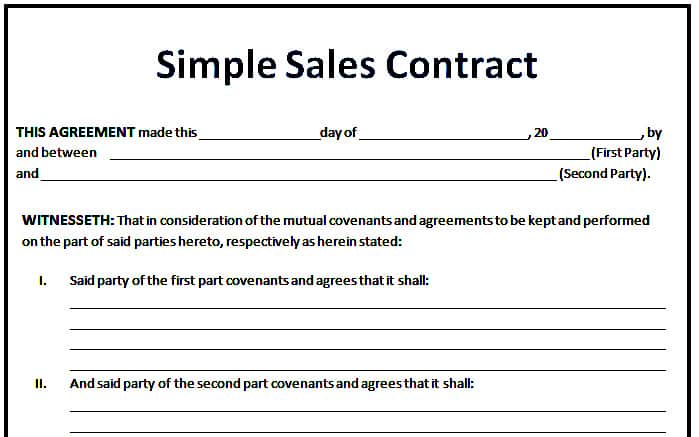 Free Sales Agreement Template Word