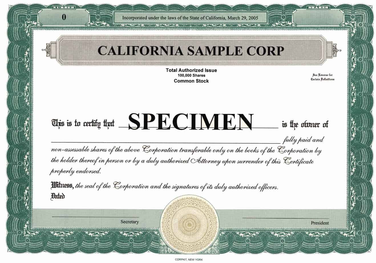 ShareStock Certificate Template 87545