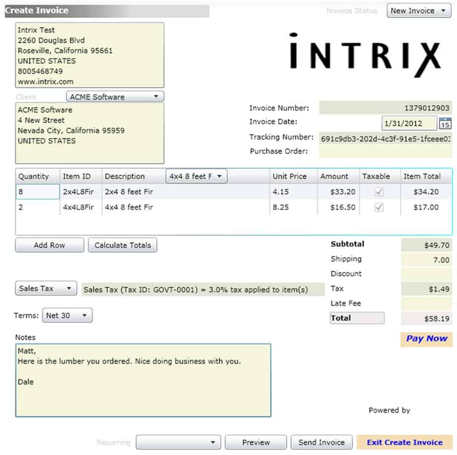 invoice template 5668