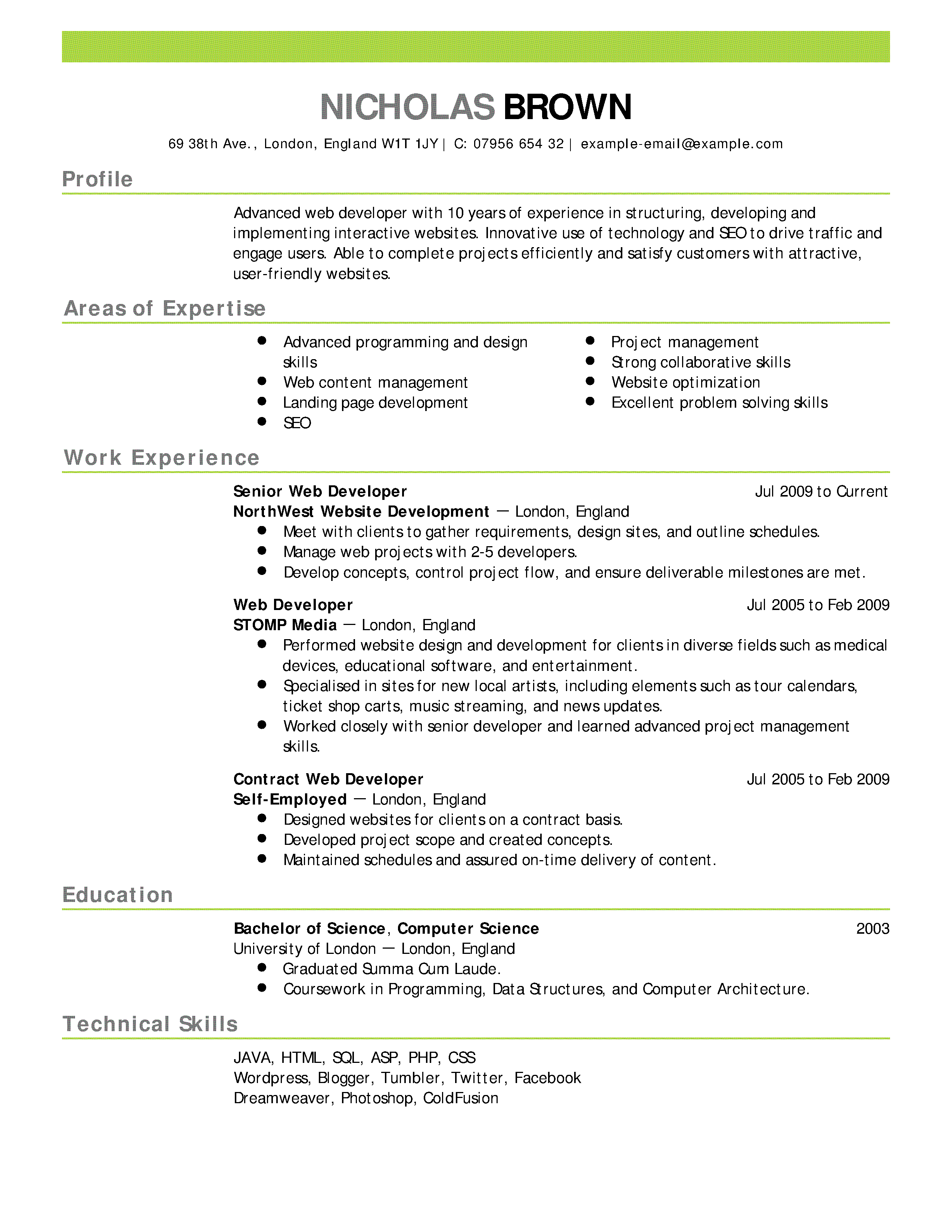 template resume free