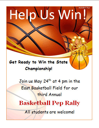 Basketball Flyer Sample 5686