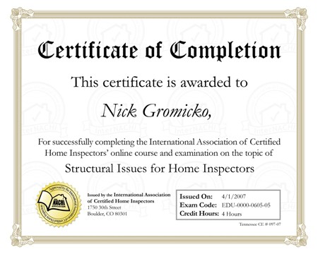 Certificate of Completion template 4578