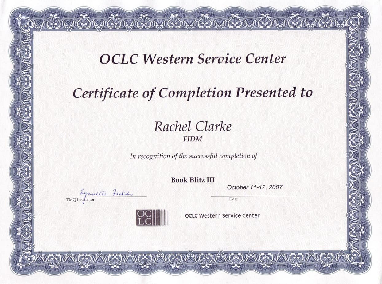 Certificate of Completion template 987