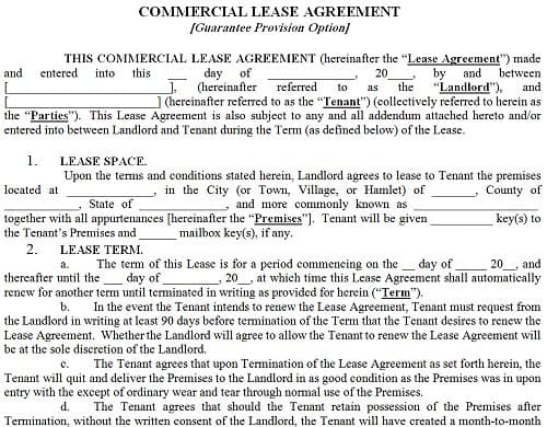 Commercial Lease Sample Commercial Lease Agreement 7896