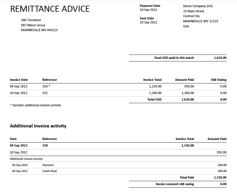 Remittance Advice Templates For Free