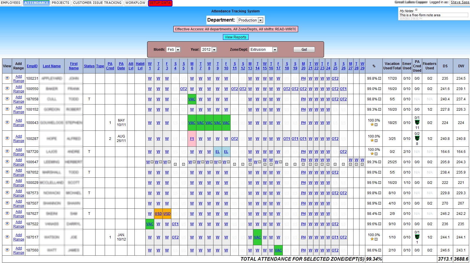 Attendance Tracking template 9969