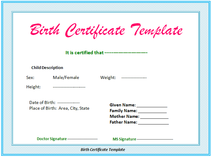 birth certificate template 33