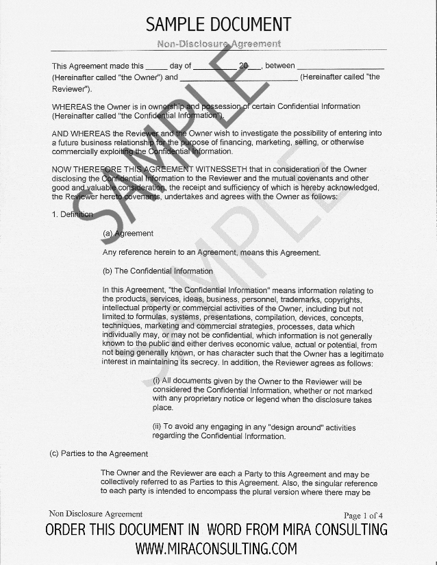 Non-Disclosure Agreement template 11