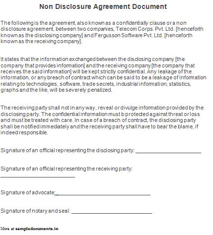 Non-Disclosure Agreement template 55