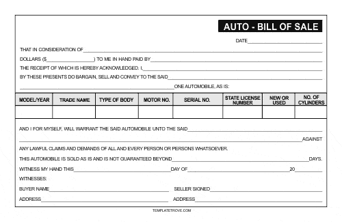 bill of sale template 33