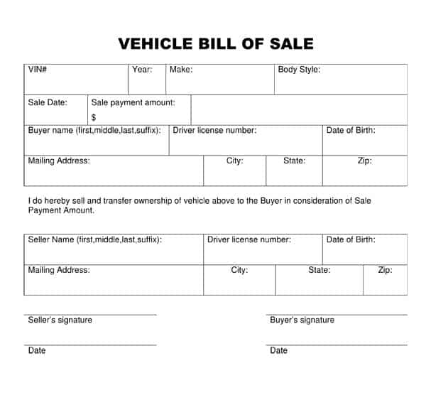 bill of sale template 44