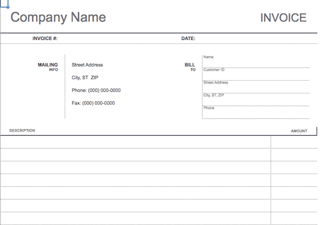 blank invoice template 33