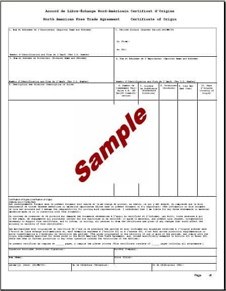 certificate of origin template 11