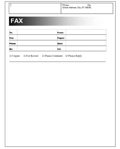 fax cover sheet template 55