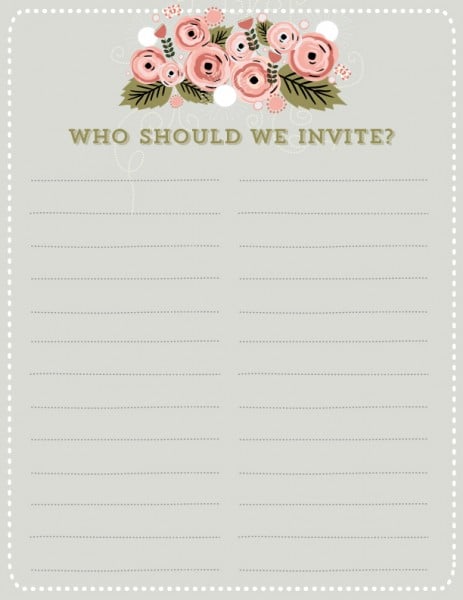 guest list template 33