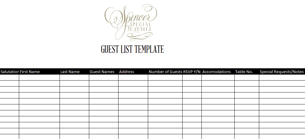 guest list template 55