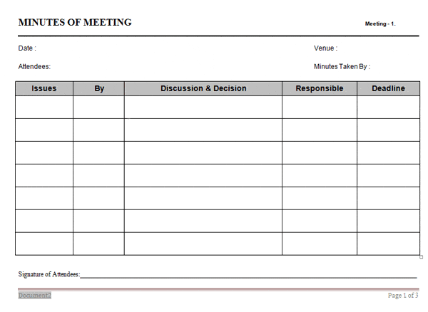 meeting minutes template 55