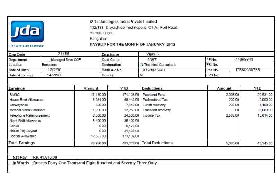 7 Payslip Templates Excel Pdf Formats 299