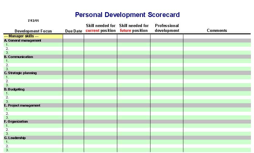personal development plan template 55