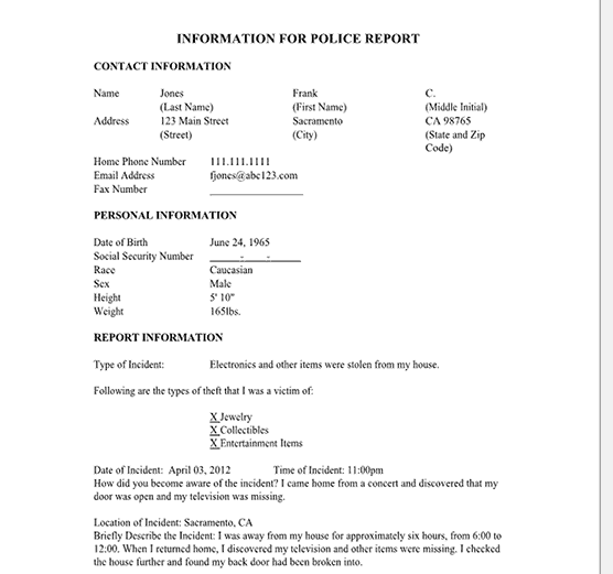 police report template 44