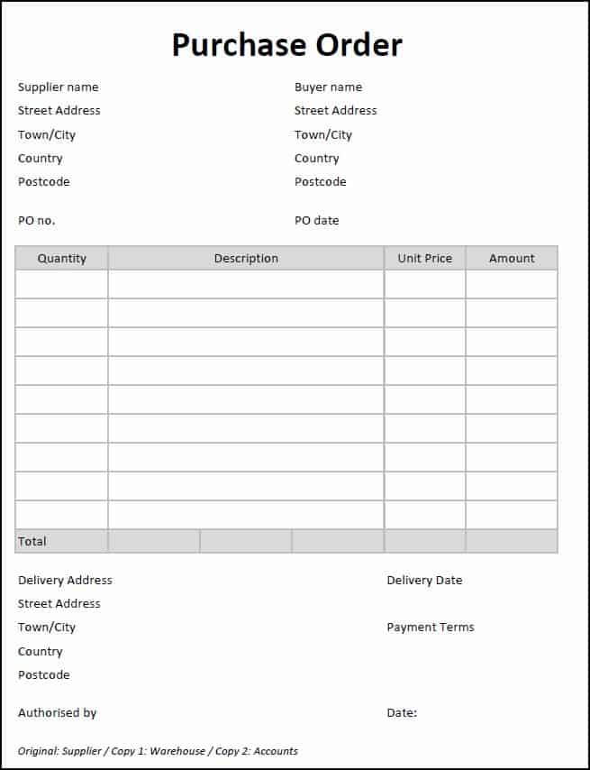 purchase order template 11
