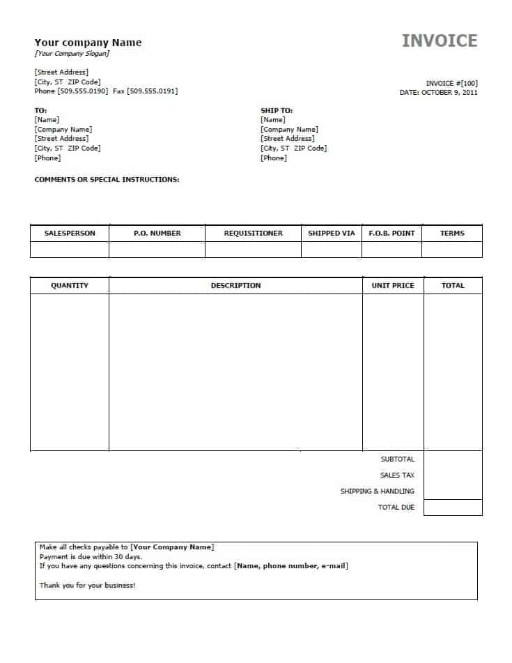 sales invoice template 22