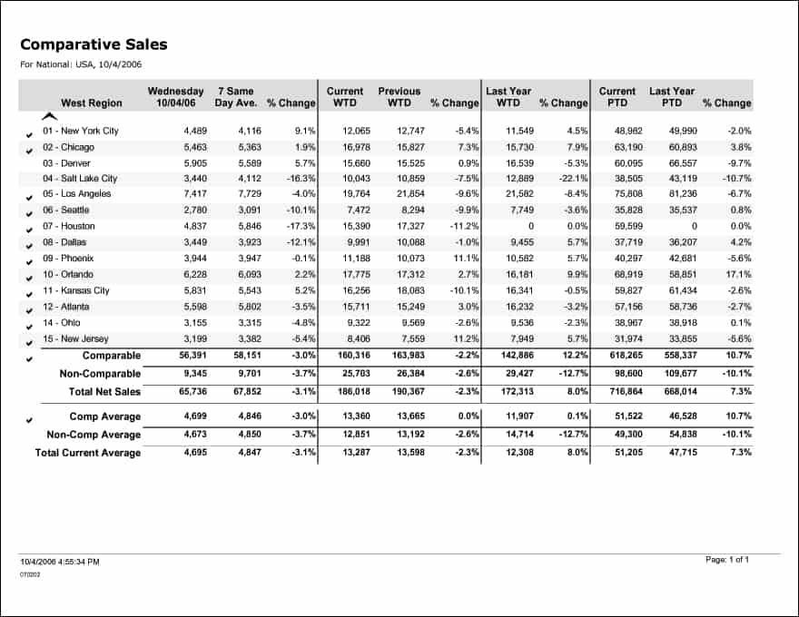 sales report template 55