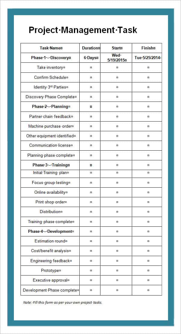 task list template 44