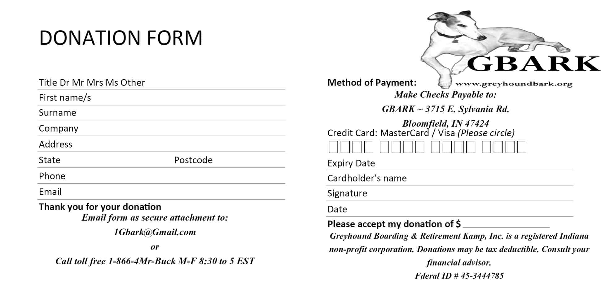 Donation form 5545