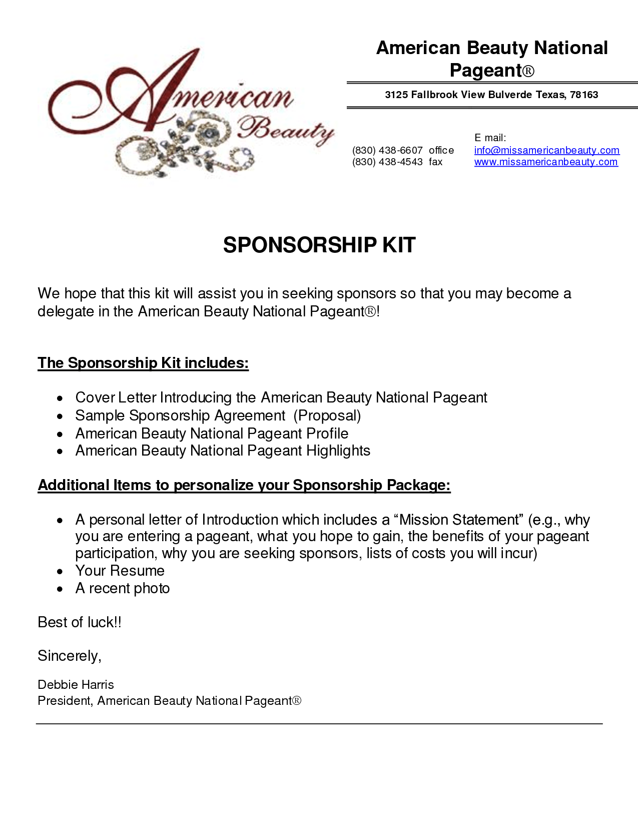 travel sponsorship proposal sample
