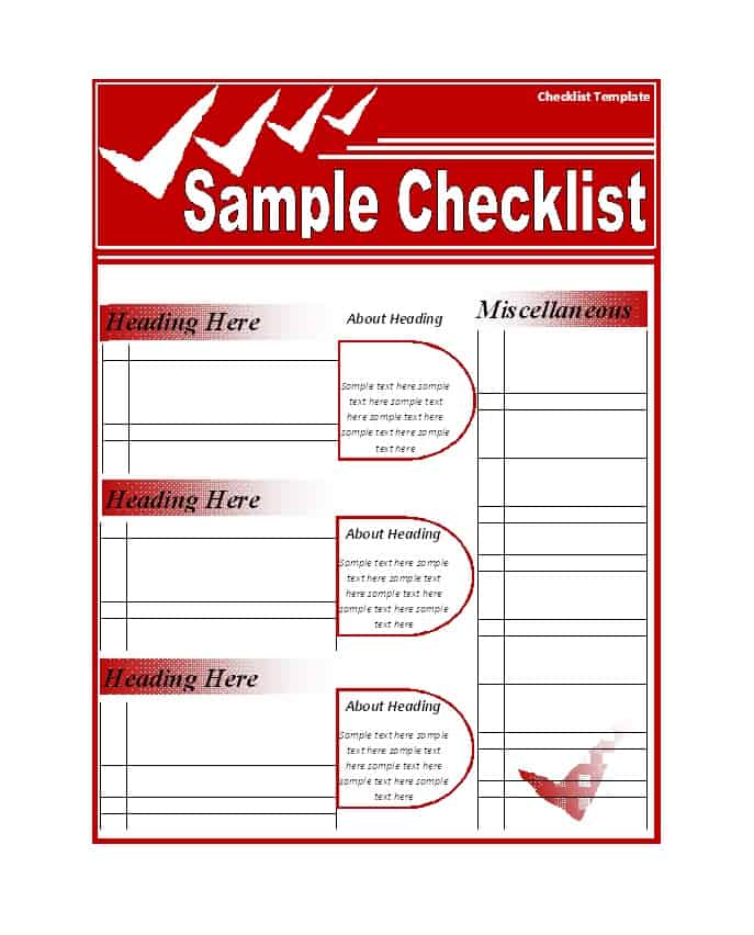 checklist template 33