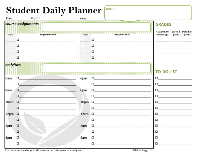 daily planner template 33