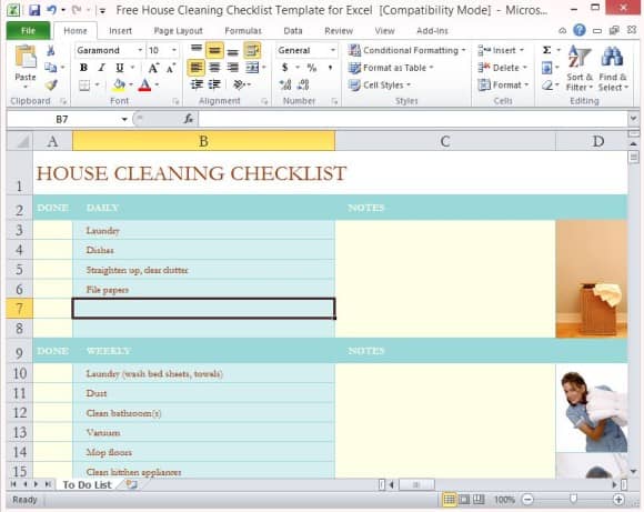 house cleaning list template 666