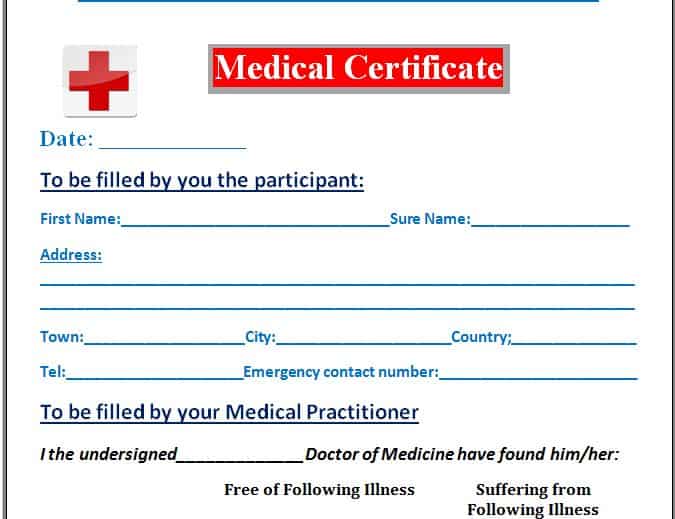 medical certificate template 555