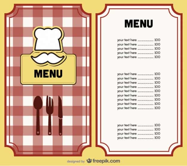 menu template 5451