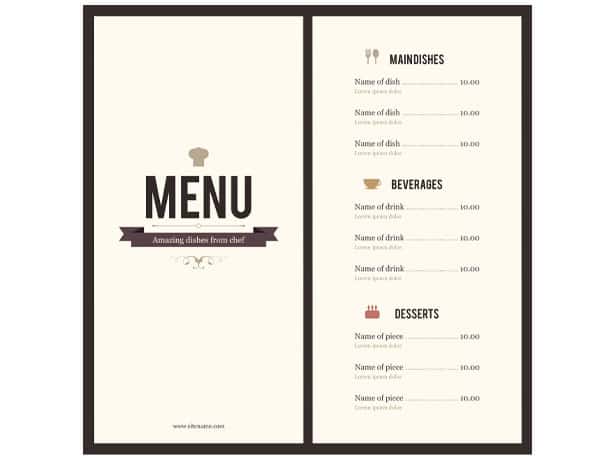 menu template 554