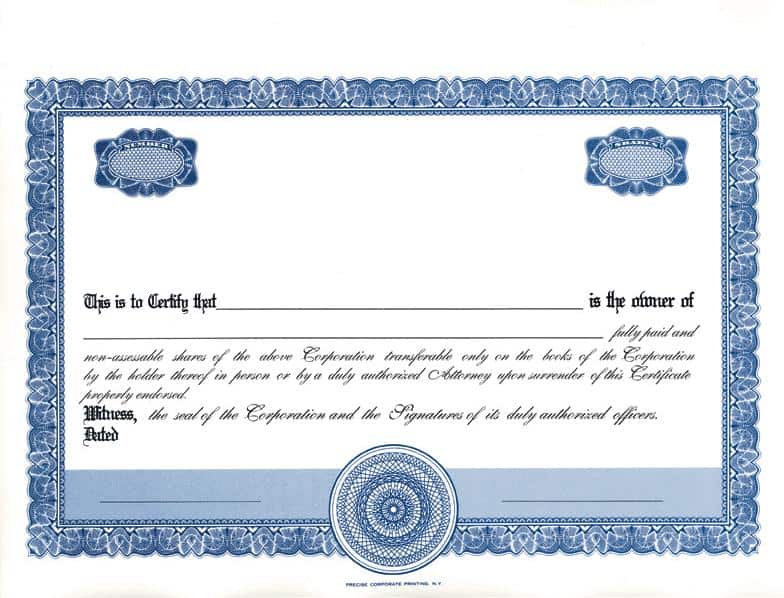 ShareStock Certificate Template 1545