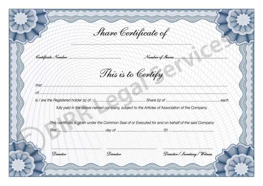 ShareStock Certificate Template 53565