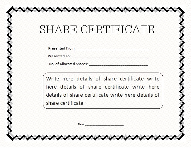 ShareStock Certificate Template 5412