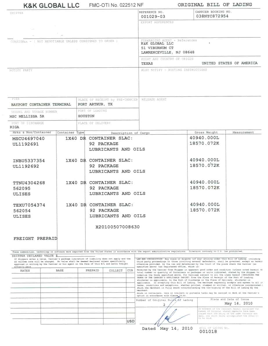 bill of lading template 65