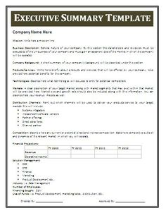 executive summary template 2124