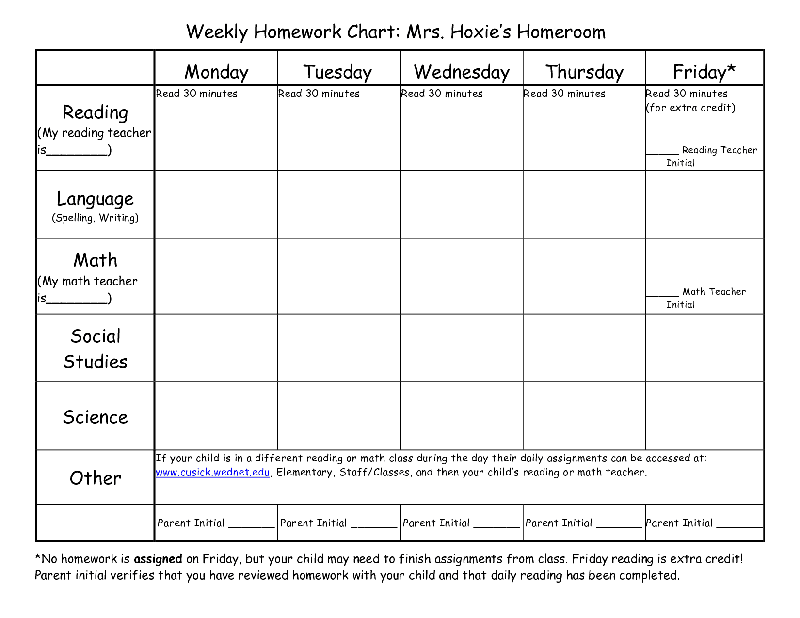 student homework planner printable free