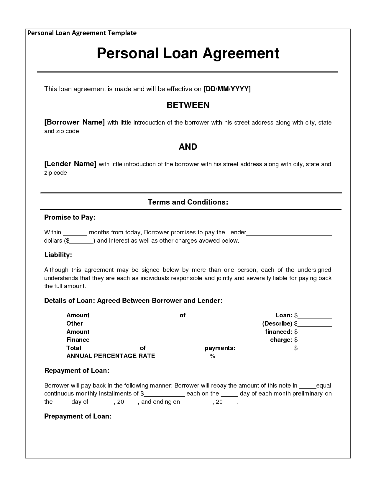 loan agreement template 1441