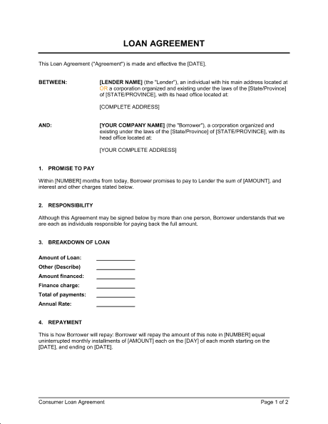 loan agreement template 2154